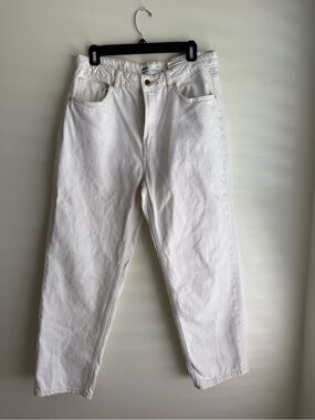 Bershka White Mom Jeans Size 12